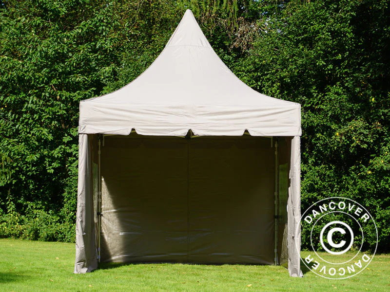 Quick-up telt FleXtents PRO Peak Pagoda 3x3m Latte, inkl. 4 sidevegger - Image 12