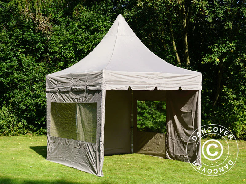 Quick-up telt FleXtents PRO Peak Pagoda 3x3m Latte, inkl. 4 sidevegger - Image 13
