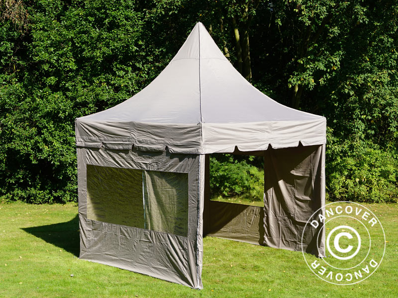Quick-up telt FleXtents PRO Peak Pagoda 3x3m Latte, inkl. 4 sidevegger - Image 14