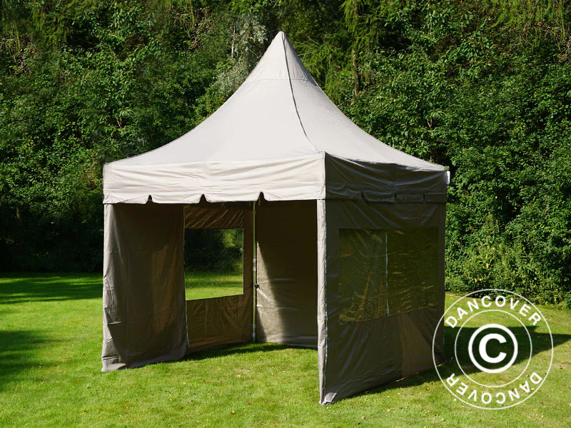 Quick-up telt FleXtents PRO Peak Pagoda 3x3m Latte, inkl. 4 sidevegger - Image 15