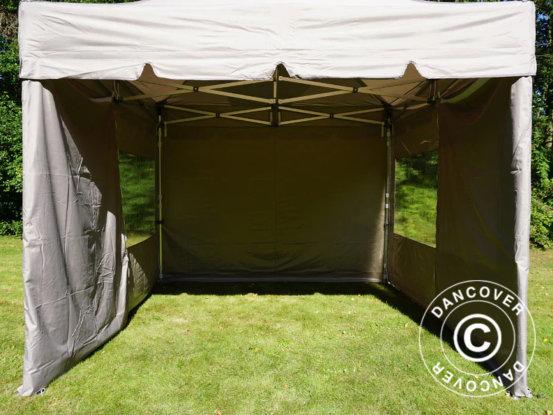 Quick-up telt FleXtents PRO Peak Pagoda 3x3m Latte, inkl. 4 sidevegger - Image 18