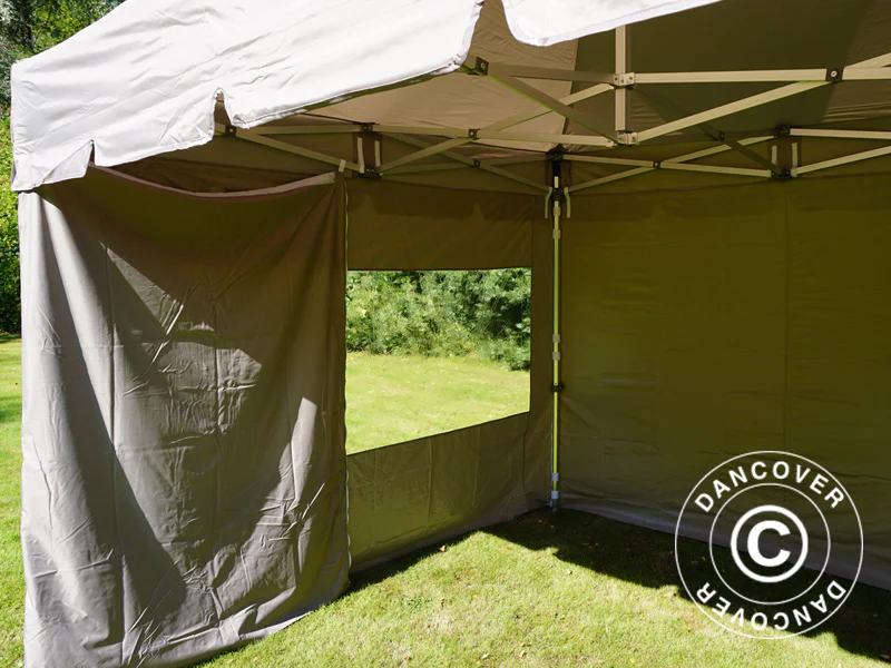 Quick-up telt FleXtents PRO Peak Pagoda 3x3m Latte, inkl. 4 sidevegger - Image 21