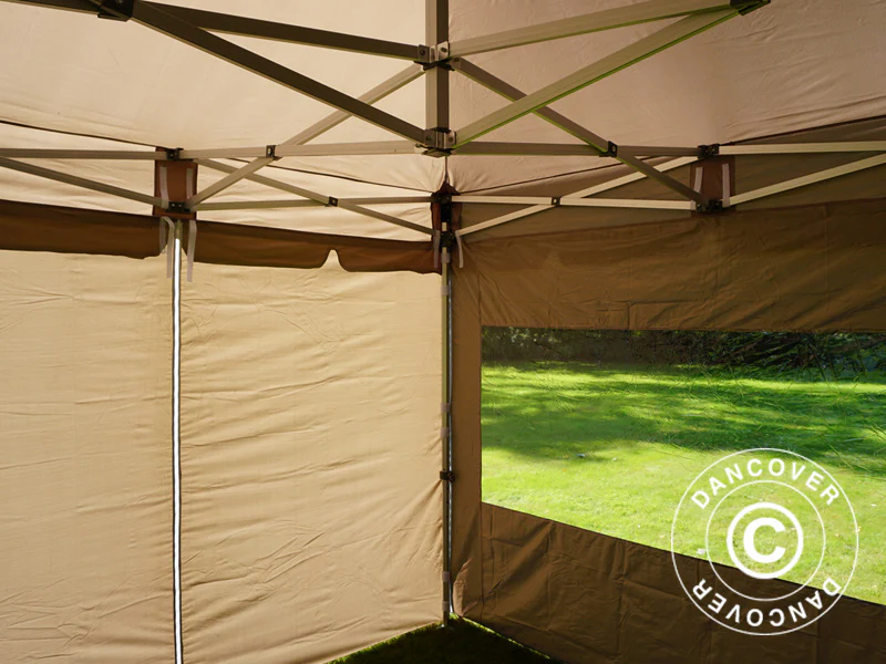 Quick-up telt FleXtents PRO Peak Pagoda 3x3m Latte, inkl. 4 sidevegger - Image 24