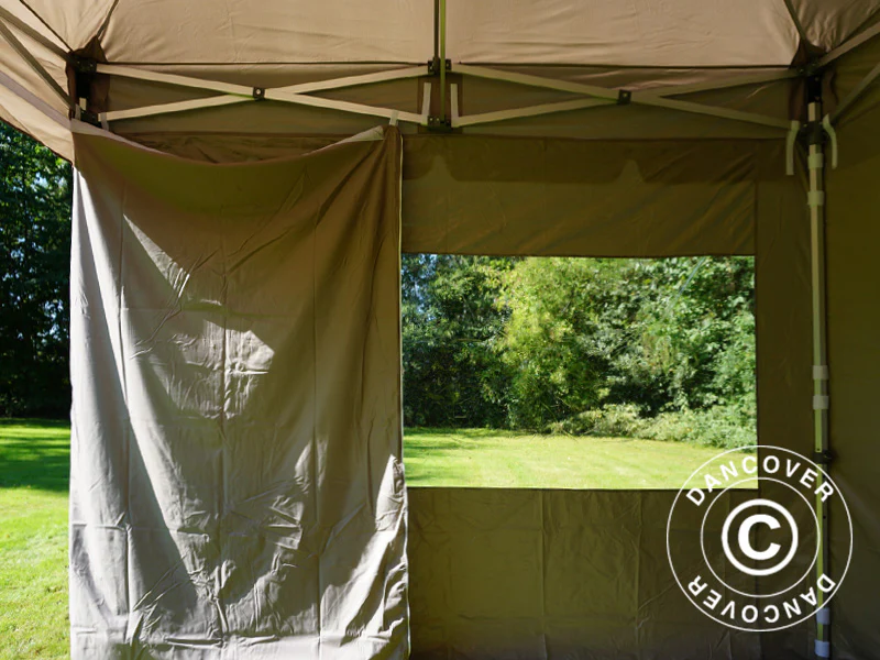 Quick-up telt FleXtents PRO Peak Pagoda 3x3m Latte, inkl. 4 sidevegger - Image 26