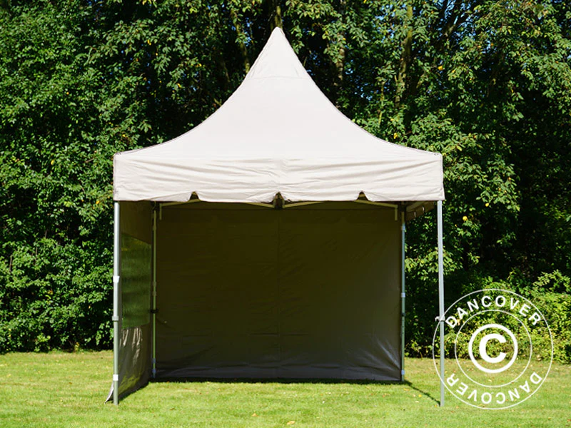 Quick-up telt FleXtents PRO Peak Pagoda 3x3m Latte, inkl. 4 sidevegger - Image 31