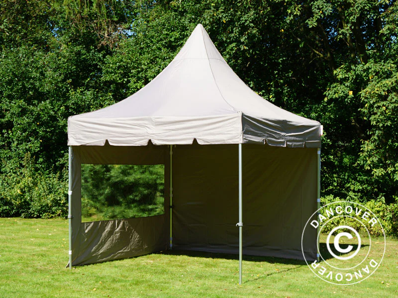 Quick-up telt FleXtents PRO Peak Pagoda 3x3m Latte, inkl. 4 sidevegger - Image 33