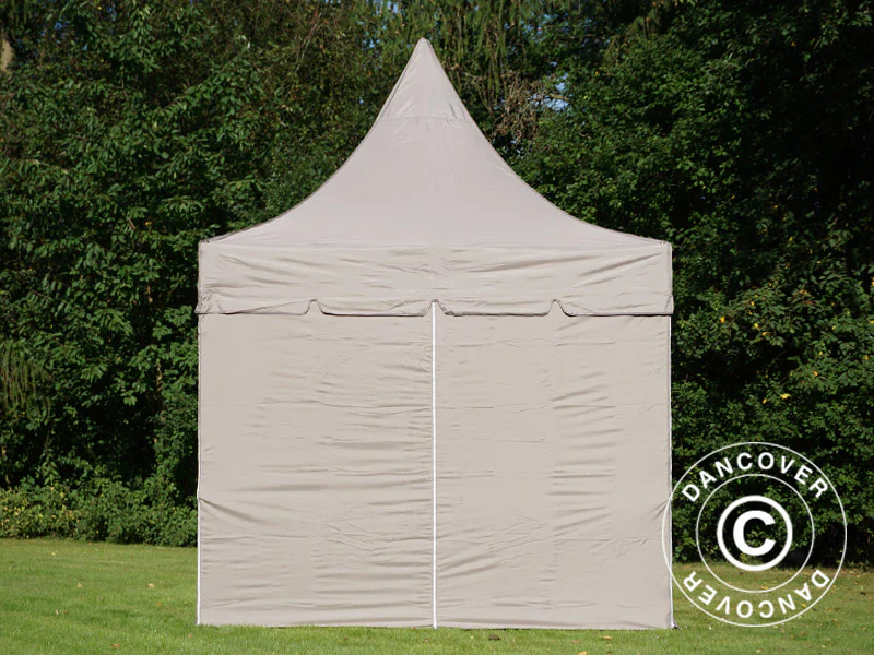 Quick-up telt FleXtents PRO Peak Pagoda 3x3m Latte, inkl. 4 sidevegger - Image 4