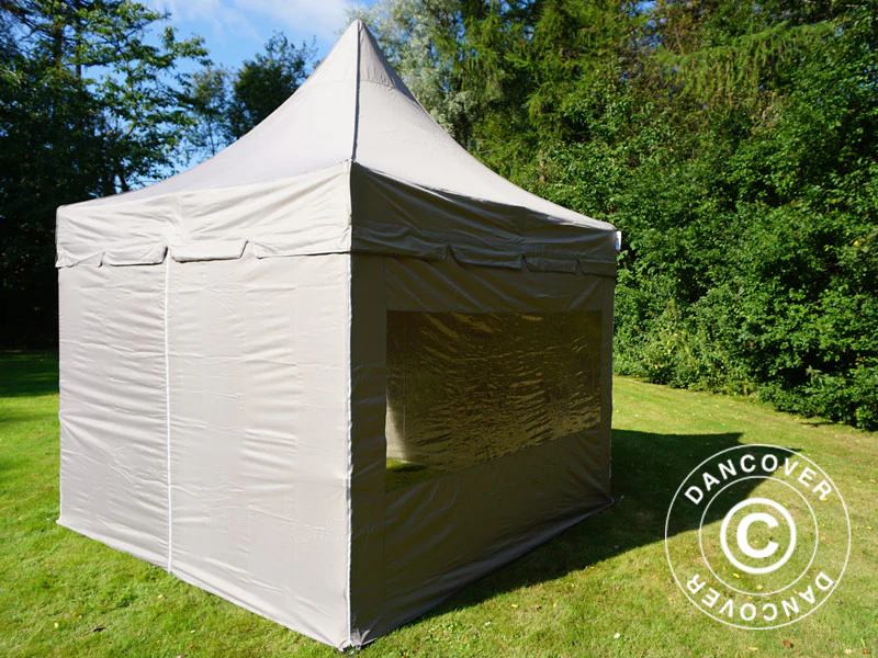Quick-up telt FleXtents PRO Peak Pagoda 3x3m Latte, inkl. 4 sidevegger - Image 7
