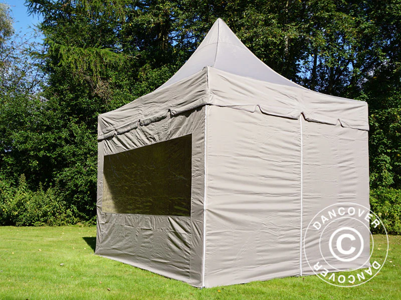 Quick-up telt FleXtents PRO Peak Pagoda 3x3m Latte, inkl. 4 sidevegger - Image 8