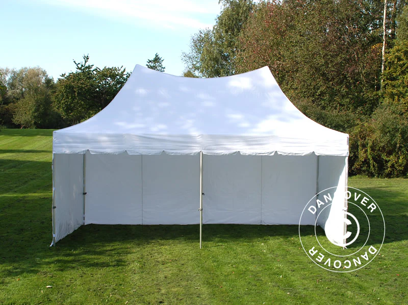 Quick-up telt FleXtents PRO Peak Pagoda 3x6m Hvit, inkl. 6 sider - Image 3