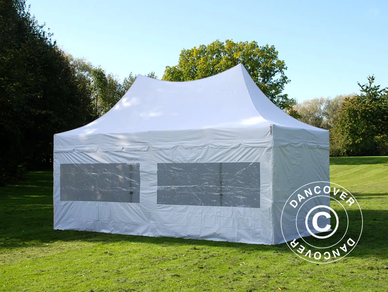 Quick-up telt FleXtents PRO Peak Pagoda 3x6m Hvit, inkl. 6 sider - Image 7