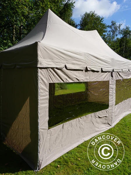 Quick-up telt FleXtents PRO Peak Pagoda 3x6m Latte, inkl. 6 sidevegger - Image 12