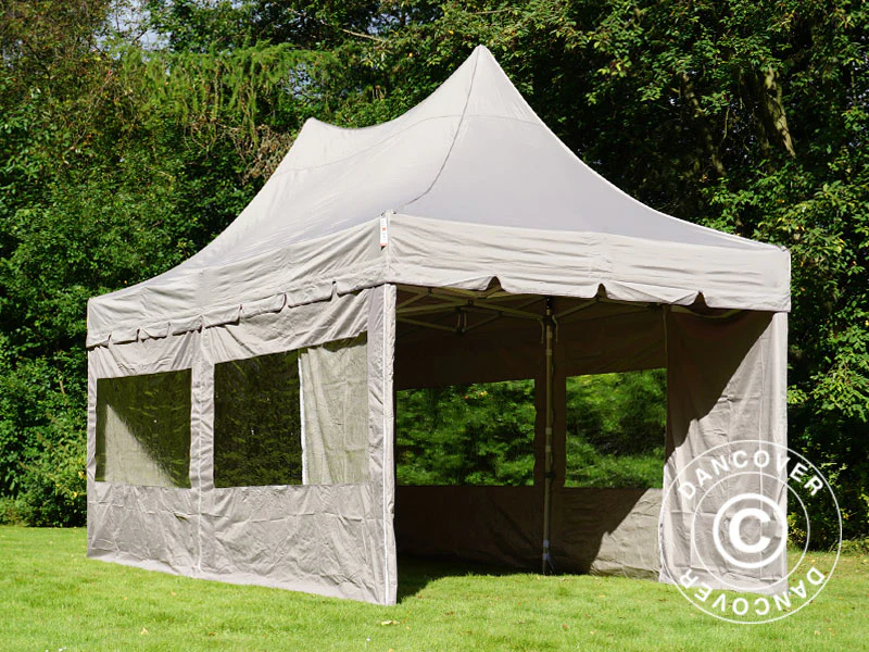 Quick-up telt FleXtents PRO Peak Pagoda 3x6m Latte, inkl. 6 sidevegger - Image 13