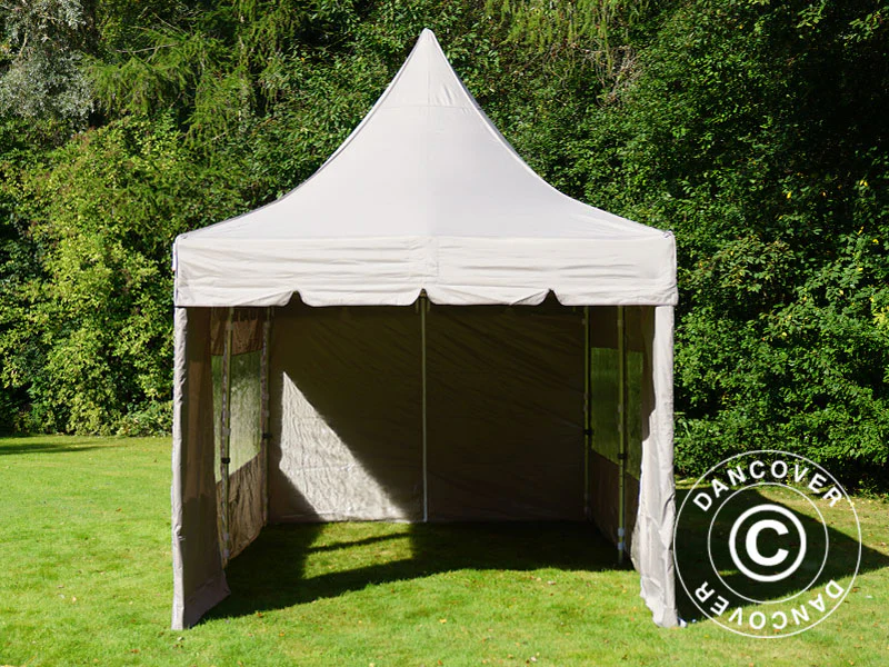 Quick-up telt FleXtents PRO Peak Pagoda 3x6m Latte, inkl. 6 sidevegger - Image 16