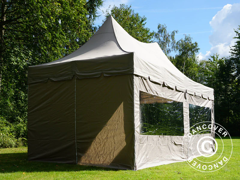Quick-up telt FleXtents PRO Peak Pagoda 3x6m Latte, inkl. 6 sidevegger - Image 18