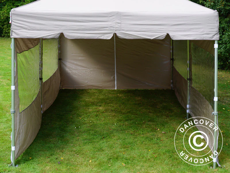 Quick-up telt FleXtents PRO Peak Pagoda 3x6m Latte, inkl. 6 sidevegger - Image 21