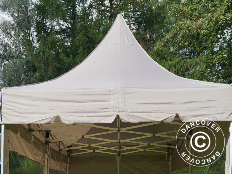 Quick-up telt FleXtents PRO Peak Pagoda 3x6m Latte, inkl. 6 sidevegger - Image 22