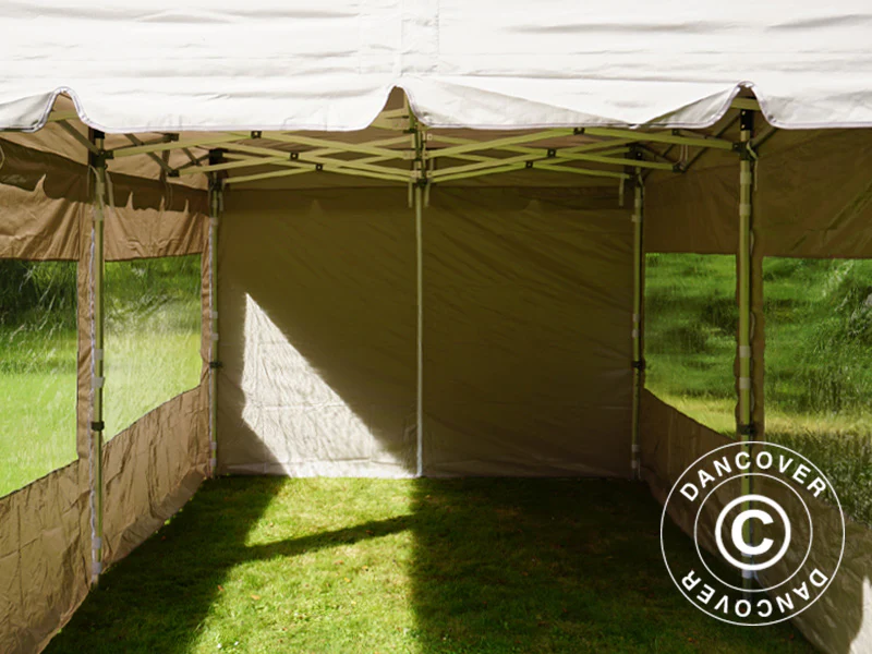 Quick-up telt FleXtents PRO Peak Pagoda 3x6m Latte, inkl. 6 sidevegger - Image 23