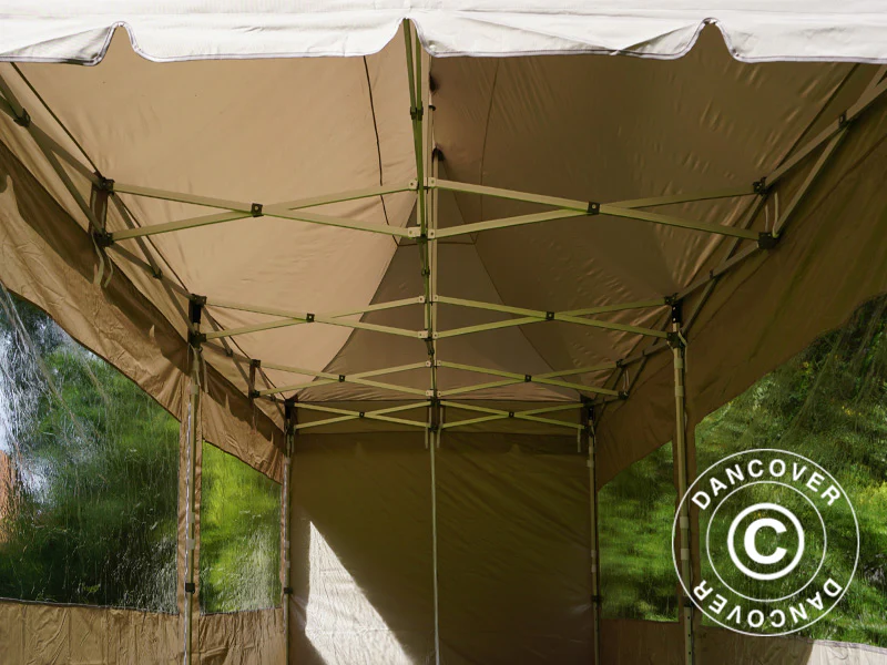 Quick-up telt FleXtents PRO Peak Pagoda 3x6m Latte, inkl. 6 sidevegger - Image 24