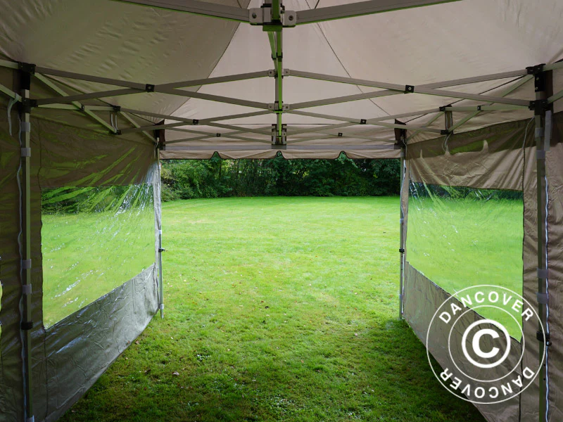 Quick-up telt FleXtents PRO Peak Pagoda 3x6m Latte, inkl. 6 sidevegger - Image 25