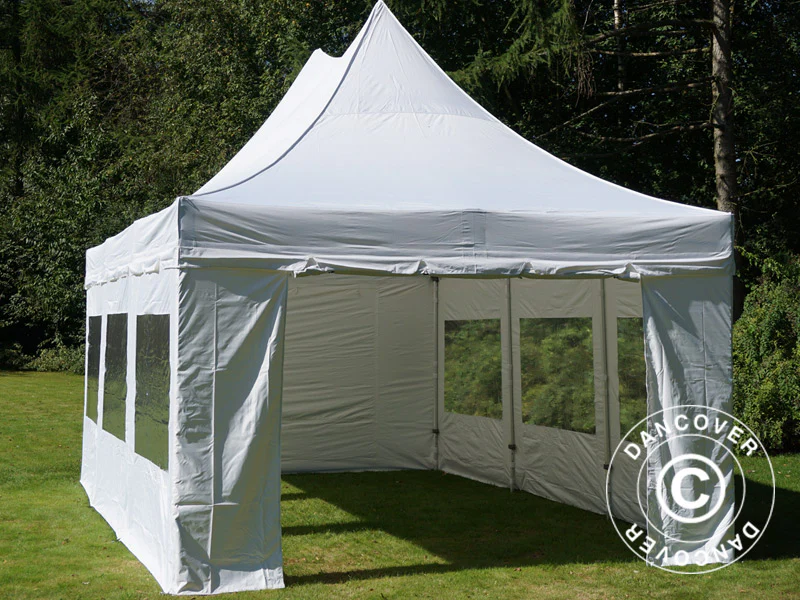 Quick-up telt FleXtents PRO Peak Pagoda 4x6m Hvit, inkl. 8 sider - Image 10