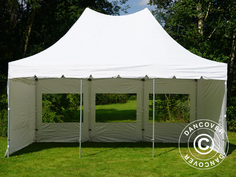 Quick-up telt FleXtents PRO Peak Pagoda 4x6m Hvit, inkl. 8 sider - Image 13