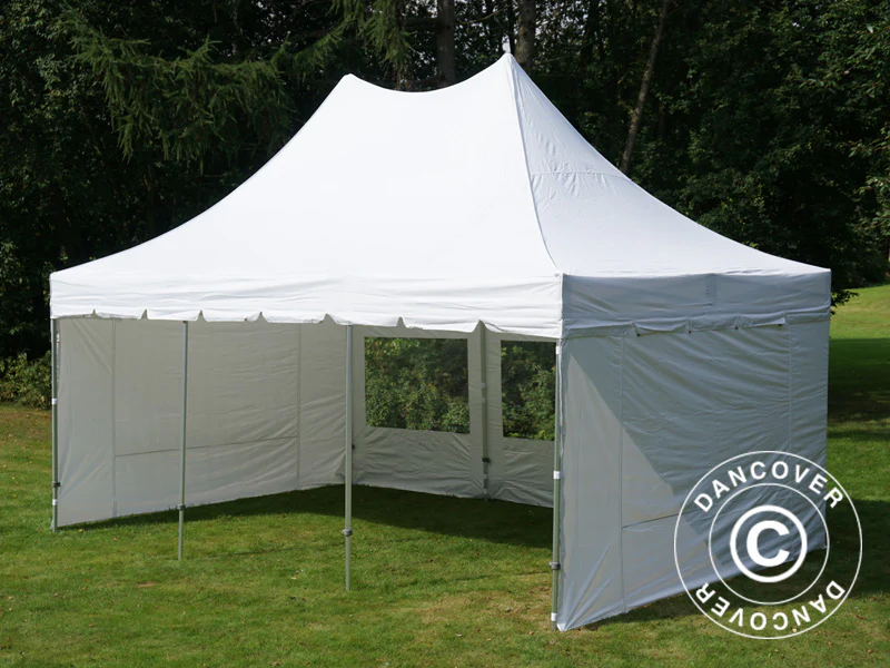 Quick-up telt FleXtents PRO Peak Pagoda 4x6m Hvit, inkl. 8 sider - Image 14