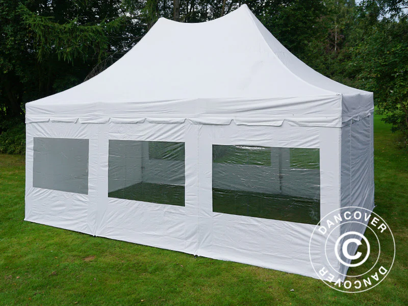 Quick-up telt FleXtents PRO Peak Pagoda 4x6m Hvit, inkl. 8 sider - Image 3