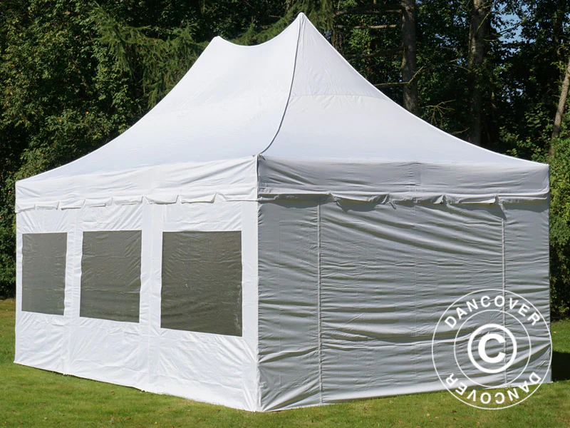 Quick-up telt FleXtents PRO Peak Pagoda 4x6m Hvit, inkl. 8 sider - Image 4