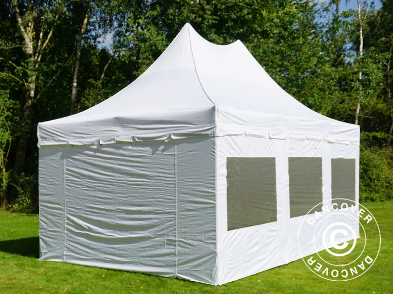 Quick-up telt FleXtents PRO Peak Pagoda 4x6m Hvit, inkl. 8 sider - Image 5