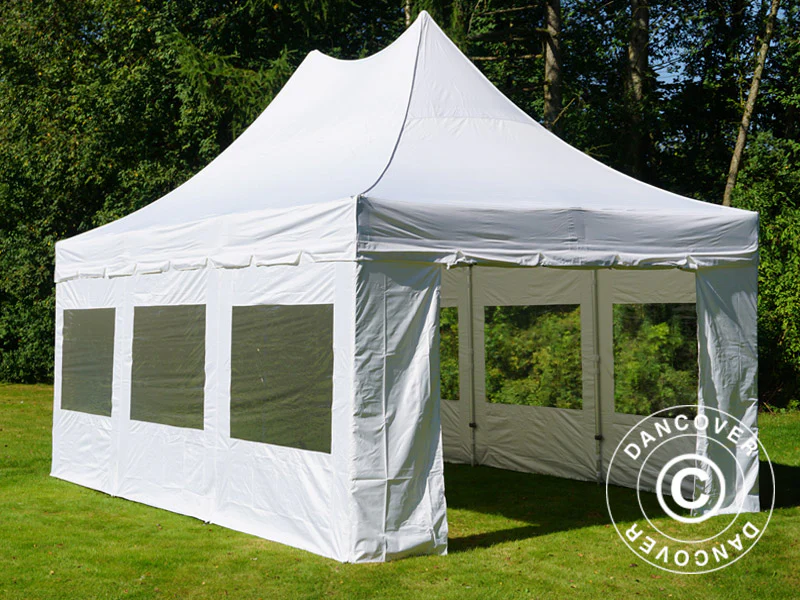 Quick-up telt FleXtents PRO Peak Pagoda 4x6m Hvit, inkl. 8 sider - Image 9