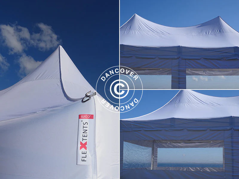 Quick-up telt FleXtents PRO Peak Pagoda 4x8m Hvit, inkl. 6 sider - Image 14
