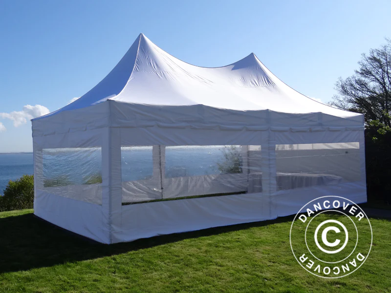 Quick-up telt FleXtents PRO Peak Pagoda 4x8m Hvit, inkl. 6 sider - Image 3