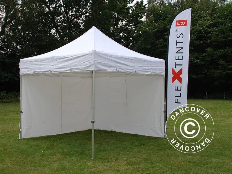 Quick-up telt FleXtents PRO "Peaked" 3x3m Hvit, inkl. 4 sider - Image 13