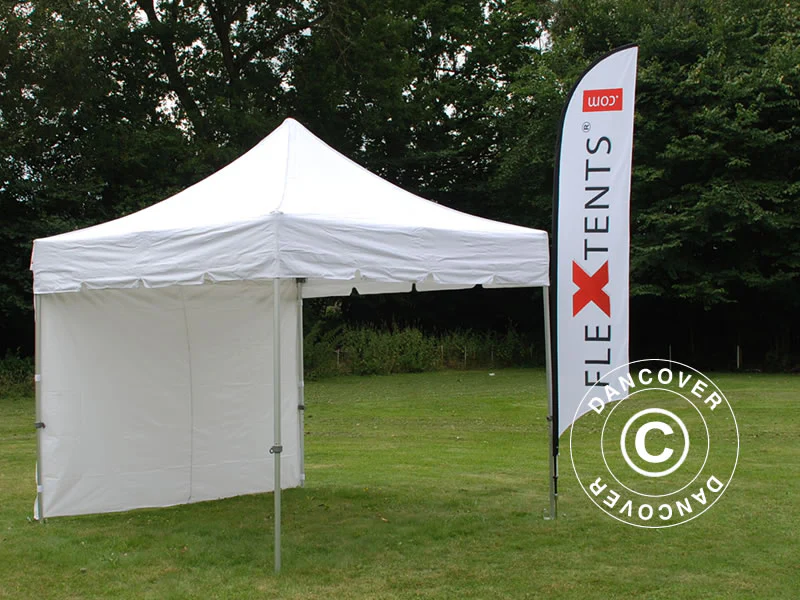 Quick-up telt FleXtents PRO "Peaked" 3x3m Hvit, inkl. 4 sider - Image 14