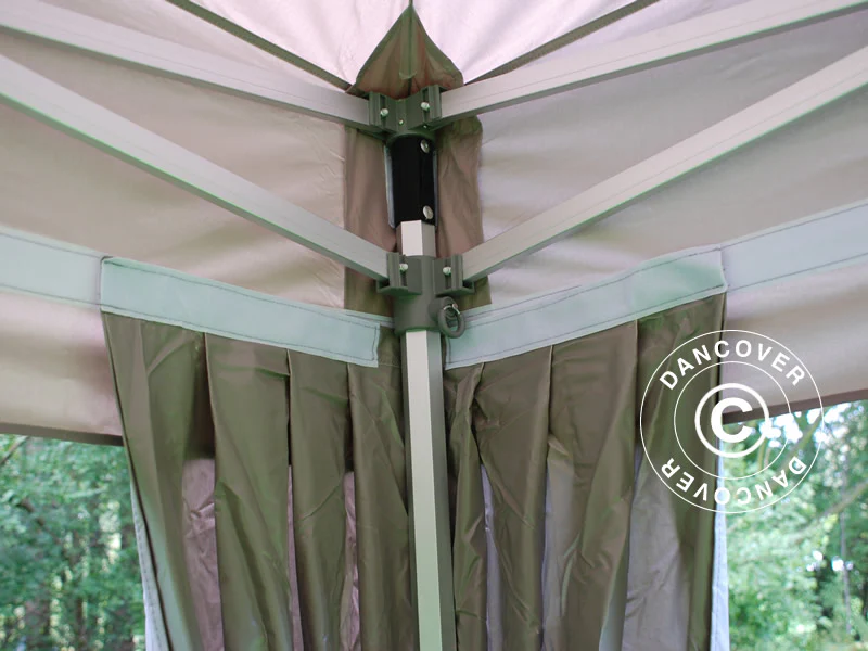Quick-up telt FleXtents PRO "Peaked" 3x6m Latte, inkl. 6 dekorative gardiner - Image 11