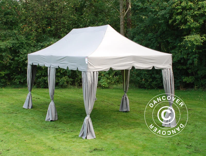 Quick-up telt FleXtents PRO "Peaked" 3x6m Latte, inkl. 6 dekorative gardiner - Image 2