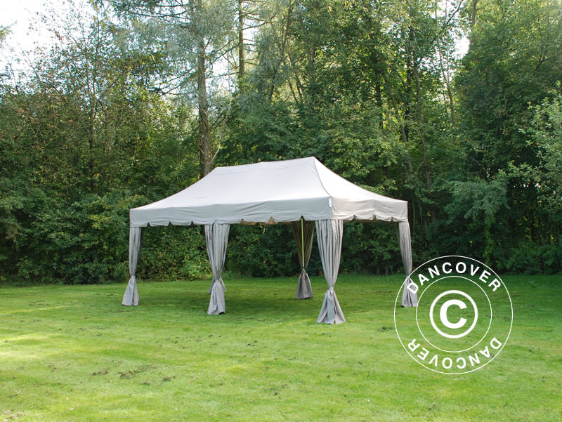 Quick-up telt FleXtents PRO "Peaked" 3x6m Latte, inkl. 6 dekorative gardiner - Image 4