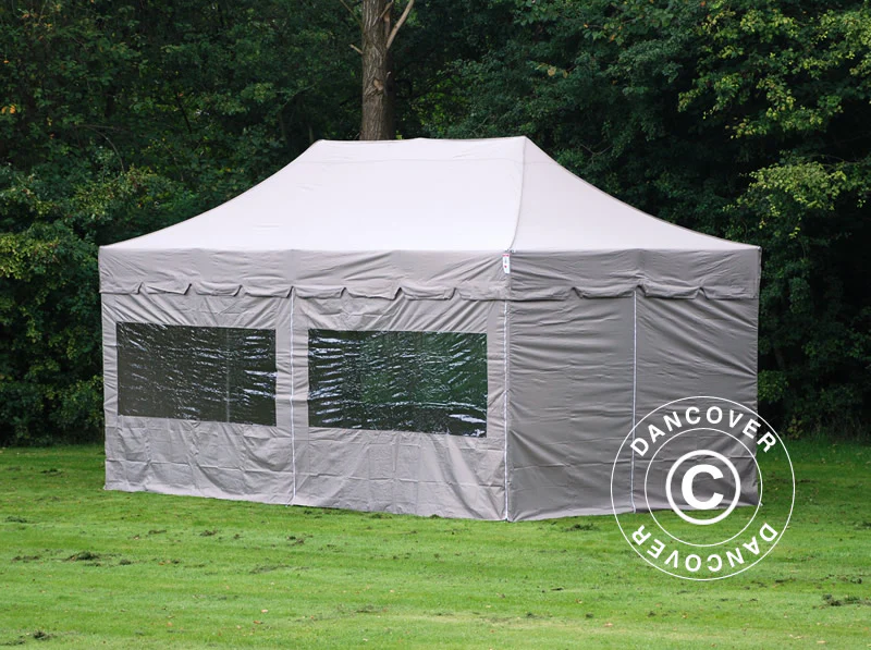 Quick-up telt FleXtents PRO "Peaked" 3x6m Latte, inkl. 6 sider - Image 5