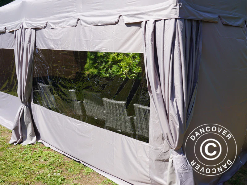 Quick-up telt FleXtents PRO “Peaked” 3x6m Latte, inkl. 6 sidevegger og 6 pyntegardiner - Image 9