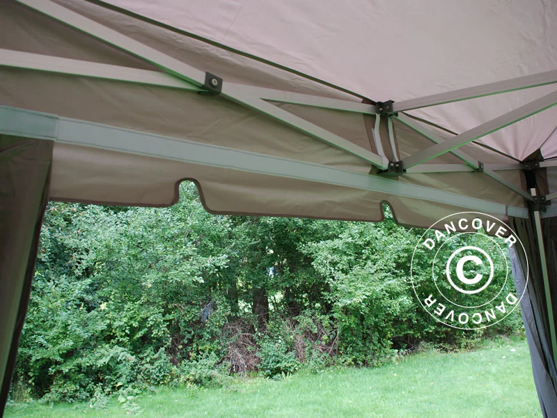 Quick-up telt FleXtents PRO "Peaked" 4x4m Latte, inkl. 4 dekorative gardiner - Image 7