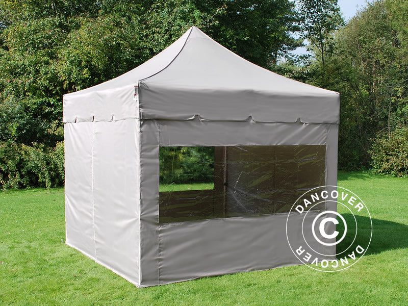 Quick-up telt FleXtents PRO "Peaked" 4x4m Latte, inkl. 4 sider - Image 6