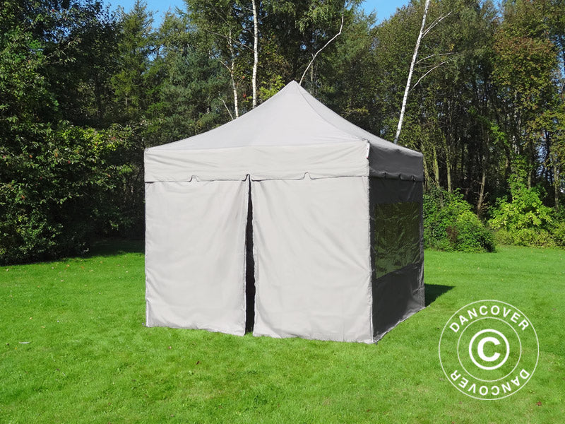 Quick-up telt FleXtents PRO "Peaked" 4x4m Latte, inkl. 4 sider - Image 8