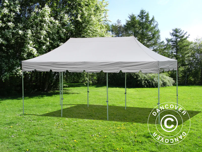 Quick-up telt FleXtents PRO "Peaked" 4x6m Latte, inkl. dekorative gardiner - Image 3