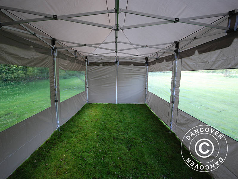Quick-up telt FleXtents PRO "Peaked" 4x8m Latte, inkl. 6 sider - Image 12