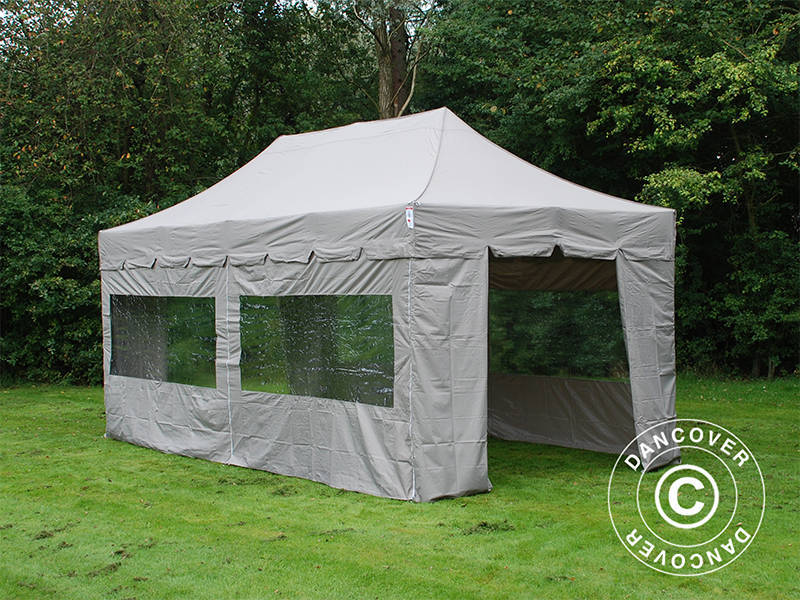Quick-up telt FleXtents PRO "Peaked" 4x8m Latte, inkl. 6 sider - Image 3