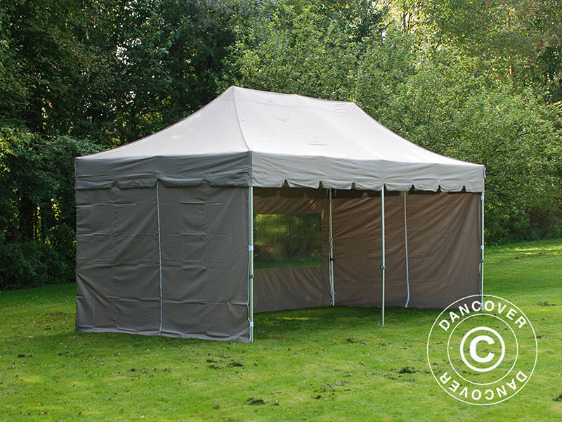 Quick-up telt FleXtents PRO "Peaked" 4x8m Latte, inkl. 6 sider - Image 6