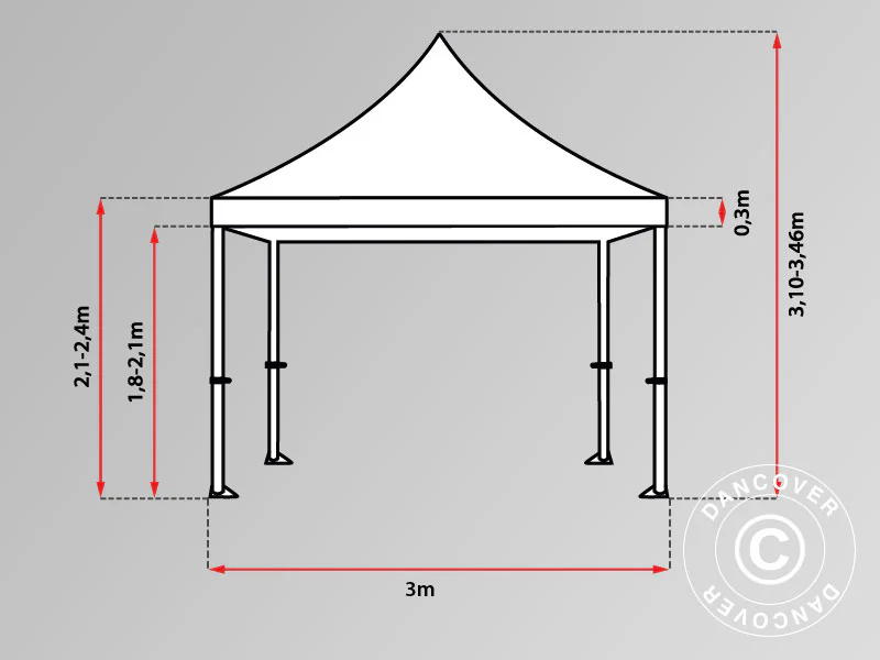 Quick-up telt FleXtents PRO "Raj" 3x6m Latte/Oransje - Image 19