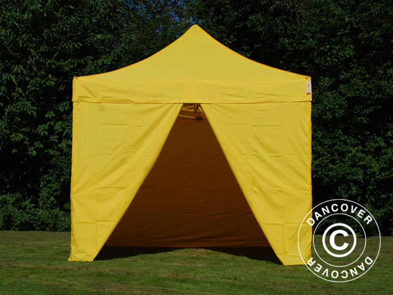 Quick-up telt FleXtents PRO Steel 3x3m Gul, inkl. 4 sider - Image 4