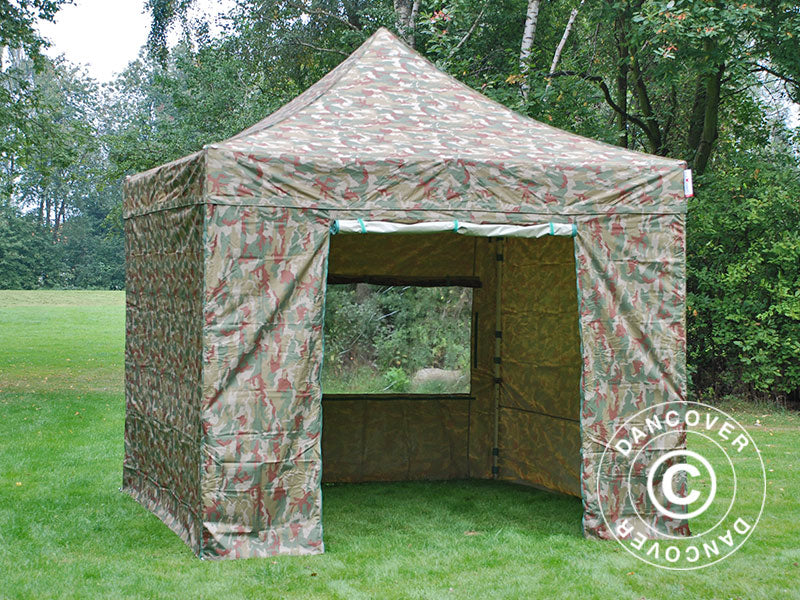 Quick-up telt FleXtents PRO Steel 3x3m Kamuflasje, inkl. 4 sider - Image 4